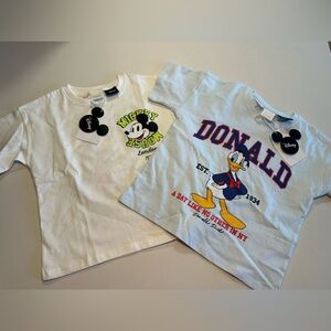 Zara Disney Collab Mickey & Donald Duck 5T T-shirts